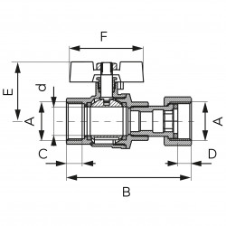 KFPM1SG - Robinet trecere 1/2`` olandez PN16, FI-FI, F-Power - Img 2