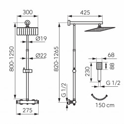 NP75SQ-TRV7U - Trevi Square - sistem dus baterie termostatata - Img 2