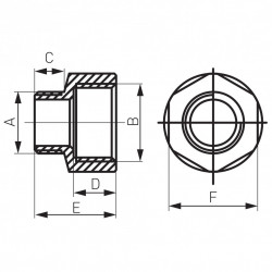 RN06Z - Reductie alama 1"×1 1/4" FE-FI - Img 2