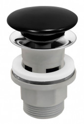 S288PPCB - Ventil click-clack dop ceramic negru D1 1/4``, cu preaplin