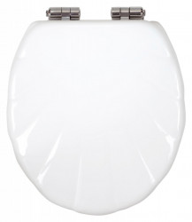WC/SOFTMUSLELY - Capac WC alb, forma scoica, soft close, MDF - Img 1