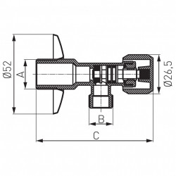 Z1238G - Robinet coltar ventil 1/2"x3/8", crom - Img 2