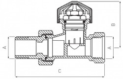 ZT3Y - Robinet radiator termostatic tur drept 3/4" presetare - Img 2