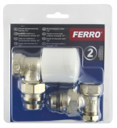 ZTB02 - Set robineti termostatabili radiator tur/retur coltari 1/2" presetare