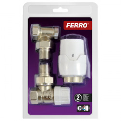 ZTM21 - Set robineti radiator coltari 1/2" tur termostatic+retur+cap termostat GT20 - Img 1