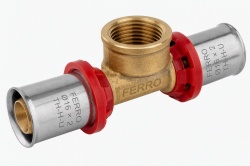 FTPF1612 - Teu presare cu filet interior, 16x1/2"x16, țevi multistrat