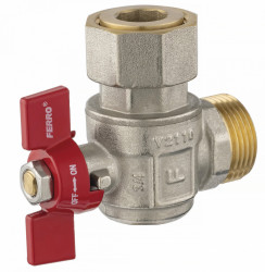 KFM2SGK - Robinet trecere coltar orizontal cu semiolandez PN10, 3/4" FI-FI - Img 1