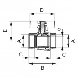 KFPM2 - Robinet trecere 3/4`` sfera fluture PN30, FI-FI, F-Power - Img 2
