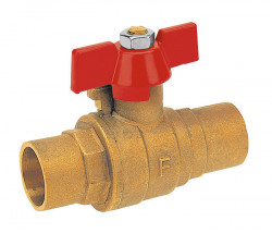 KPL21 - Robinet trecere din alama sfera si fluture PN25, D.15 mm pt. sudura teavapru