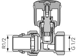 ZG2YU - Robinet tur drept 1/2`` pentru radiator cu garnitura si presetupa - Img 2