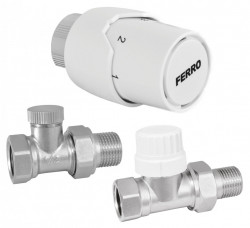 ZTM20 - Set robineti radiator drepti 1/2" tur termostatic+retur+cap termostat GT20 - Img 1