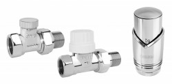 ZTM30CR - Set robineti radiator drepti 1/2" tur termostatic+retur+cap termostat GT31