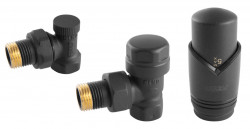 ZTM31AT - Set robineti radiator coltari 1/2" tur termostatic+retur+cap termostat GT33, antracit