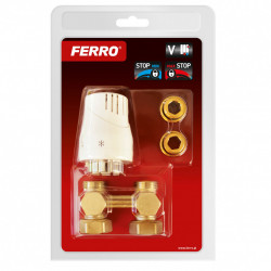 ZTV01 - Set robinet radiator termostatic dublu drept 3/4 + cap termostatat GT10 alim. din pardoseala - Img 2
