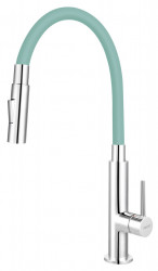 BZA43M - Zumba Slim 2F - baterie stativa bucatarie pipa flexibila, menta - Img 1