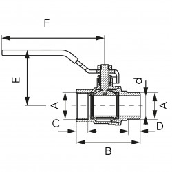 KFP101 - Robinet trecere sfera maneta PN30, 3/8" FI-FE, F-Power - Img 2