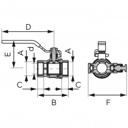 KFPO3 - Robinet cu bila 1`` filet int-int F-Power cu aerisitor manual si dop - Img 2