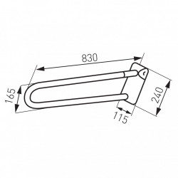 R66830,11 - Metalia Help - maner dublu rabatabil 830mm - Img 2