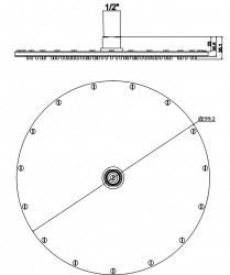 RUPV/240,0 - Cap Dus Fix 300 Mm, Inox Masiv - Img 3