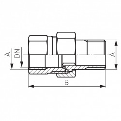 SGC3 - Racord olandez din alama cromata 3/4" FI-FE O-ring - Img 2