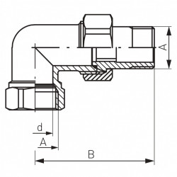 SGU5 - Cot olandez din alama 1/2" FI-FE O-ring - Img 2