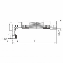 WGK1000 - Racord flexibil metalic cot gaz 1/2x1/2 FI-FI 100cm - Img 2