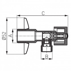 Z1212K - Robinet coltar sfera 1/2"x1/2", crom - Img 2