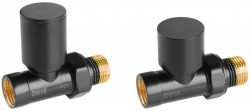 ZGB30BL - Set robineti radiator tur/retur drepti 1/2", negru