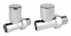 ZGB30CR - Set robineti radiator tur/retur drepti 1/2", crom