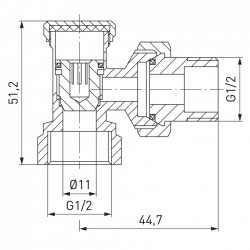 ZK2Y - Robinet radiator retur coltar 1/2" - Img 2