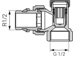 ZK2YU - Robinet radiator retur coltar 1/2" - Img 2