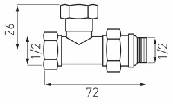 ZPI2Y - Robinet radiator retur drept 1/2 garnitura O-ring - Img 2