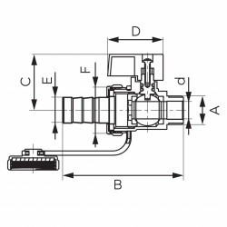 ZSSN10 - Robinet golire din alama cu sfera 3/8" FE - Img 2