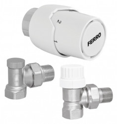 ZTM21 - Set robineti radiator coltari 1/2" tur termostatic+retur+cap termostat GT20 - Img 2