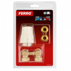 ZTV02 - Set robinet radiator termostatic dublu coltar 3/4 + cap termostatat GT10 alim. din perete - Img 2