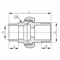 4341G-3504 - Racord olandez alama D.35x1 1/4" FE pt. imbinare prin sudura - Img 2