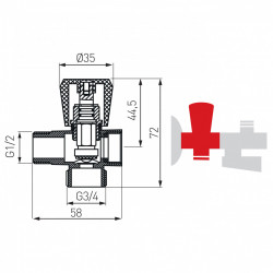 CF3019A - Robinet coltar 3 cai 1/2"x3/4"x1/2", crom - Img 2