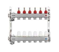 FC-RZPU06SR - Distribuitor-colector 1" inox,tip RZPU,6 circuite/căi