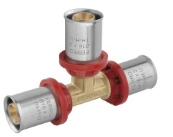FTP16 - Teu egal presare, 16x16x16 mm, țevi multistrat