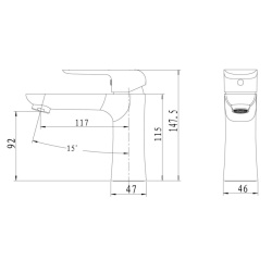 NB1-ATR-2-22 - Baterie Stativa Lavoar Ferro Atria, Cart Ceramic, Black - Img 2