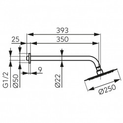 NPT13BL - Set Cap dus Fix - Brat Si Cap dus Slimline Negru Npt13 - Img 2