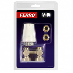 ZTV07 - Set robinet radiator termostatic dublu drept 3/4 + cap termostatat GT11 alim. din pardoseala - Img 2
