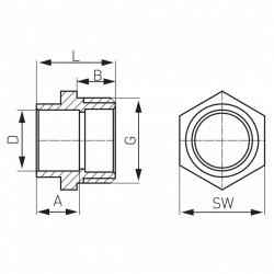 4243-2802 - Racord alama D.28x3/4" FE, imbinare prin sudura - Img 2