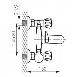 BST11 - Standard - baterie perete cada/dus set dus inclus - Img 2