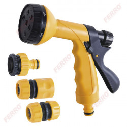 DY2323 - Set Pistol Din Plastic Stropit 6 Jeturi Si Conectori Furtun