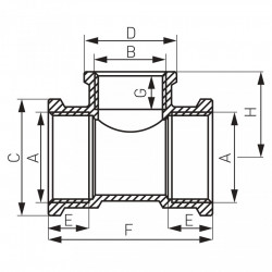 T08C - Teu redus alama cromata 3/4"x1/2"x3/4" - Img 2