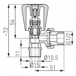 ZG5LY - Robinet radiator tur coltar 1/2"x15 mm lipire - Img 2