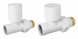 ZGB30WH - Set robineti radiator tur/retur drepti 1/2", alb