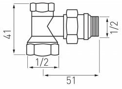 ZPI5Y - Robinet radiator retur coltar 1/2 garnitura O-ring - Img 2