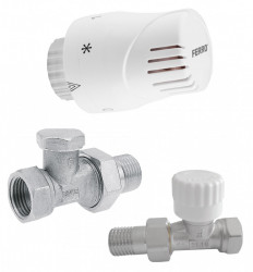 ZTMN01 - Set robineti radiator drepti 1/2" tur termostatic+retur+cap termostat - Img 1